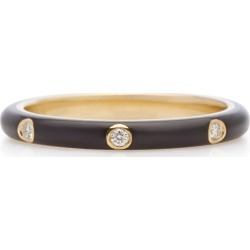 EF Collection 14K Gold and Diamond Enamel Stack Ring