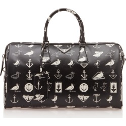 Prada Nautical-Print Leather Gym Bag