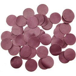 Ombré Leather Leather 50pcs x 25mm Round Cherry Nappa Lambskin Leather Piece- Remnant Skin for Crafts, Jewellery Making, Embroidery, Sewing