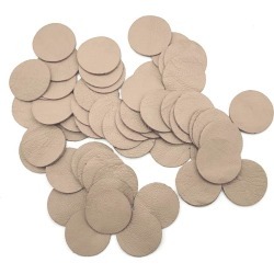 Ombré Leather Leather 50pcs x 25mm Round Beige Nappa Lambskin Leather Piece- Remnant Skin for Crafts, Jewellery Making, Embroidery, Sewing