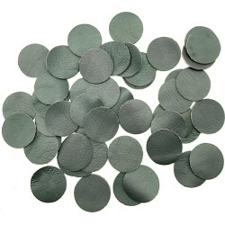 Ombré Leather Leather 50pcs x 25mm Round Green Nappa Lambskin Leather Piece- Remnant Skin for Crafts, Jewellery Making, Embroidery, Sewing