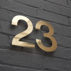 Modern Brass House Numbers