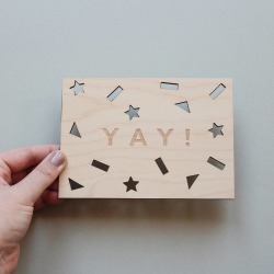 Yay Wooden Greeting Card