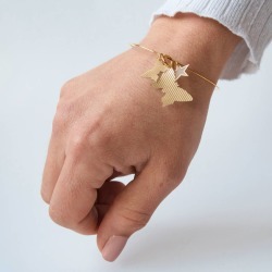 Gold Butterfly And Star Charm Bracelet