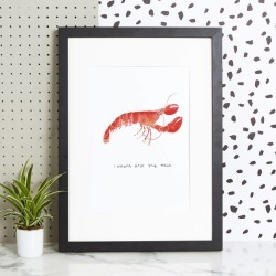 'I Wanna Hold Your Hand' Lobster Art Print