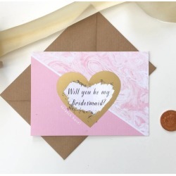 Marble 'Will You Be My Bridesmaid' Scratch Card