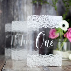 Lace Wedding Table Number