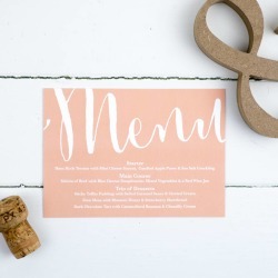 Calligraphy Script Wedding Menu