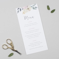 Floral Blush Wedding Menu Card