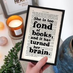 Book Lover 'Too Fond Of Books' Literary Print