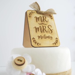 Personalised Wooden Wedding Cake Topper