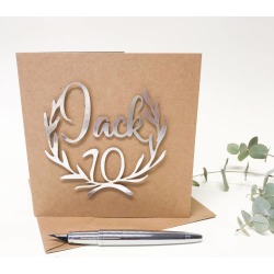 Personalised Papercut 70th Birthday Card