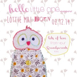Personalised New Baby Girl Card