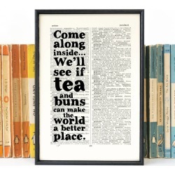 'Tea And Buns' Kitchen Art Quote Print
