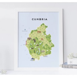 Map Of Cumbria And The Lake District Print