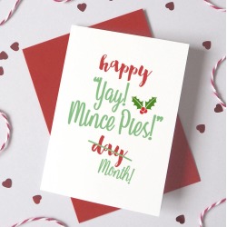 Yay Mince Pie Day Christmas Card