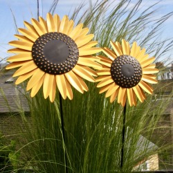 Recycled Metal Sunflower Stems