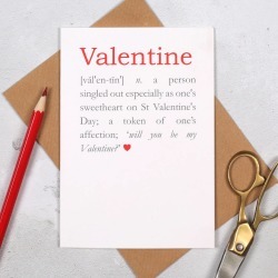 Valentine's Romantic Definition Card