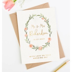 Personalised Wedding Card Gold Foil