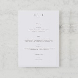 'Etched In Time' Luxury Wedding Menu