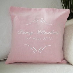 Personalised Embroidered Bow Cushion