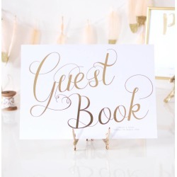 Guest Book Gold Foil Personalised Wedding Sign