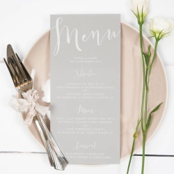 Grey Elegance Wedding Menu