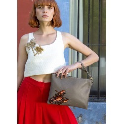 Taupe Lobster Clutch