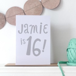 Personalised 16th Birthday Card
