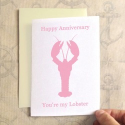 Personalised Lobster Anniversary Card