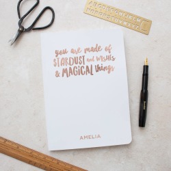 Personalised Stardust Foil Notebook