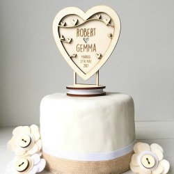 Personalised Heart Wedding Cake Topper