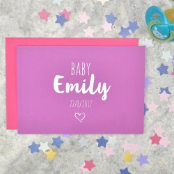 Personalised Baby Girl Card