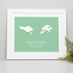 'Home And Abroad' Personalised Print
