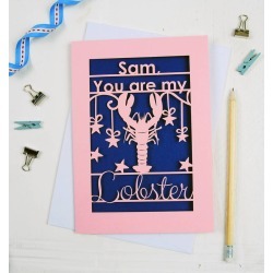 Personalised Papercut Lobster Card