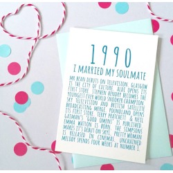 Personalised What Happened In 1990 Card
