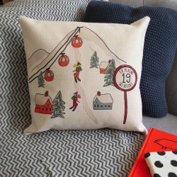 Personalised Ski Scene Cushion