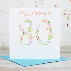 Personalised 80th Birthday Card