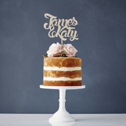 Personalised Couples Wooden Wedding Cake Topper