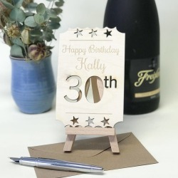 Personalised 30th Birthday Wooden Card