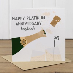 Personalised 70th Platinum Anniversary Card