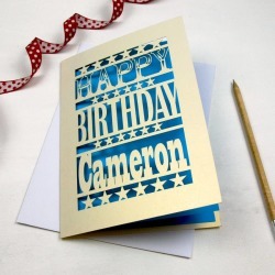 Personalised Happy Birthday Papercut Card