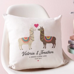 Personalised Couples Llama Cushion
