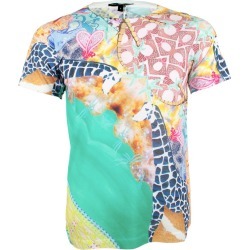 Unisex Giraffe Textured Bird Printed T Shirt Tee