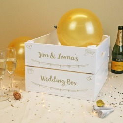 Personalised Celebration Crate With Metallic Text