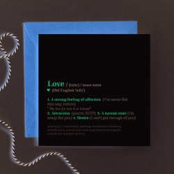 'Love' Dictionary Definition Card