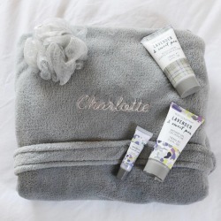 Personalised Bath Robe And Beauty Set
