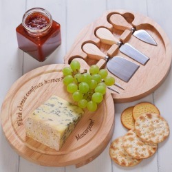 Personalised Cheese Board And Cheese Knives