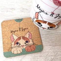 Personalised Cat Cork Coaster