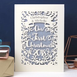 Personalised 'Our First Christmas' Papercut Card